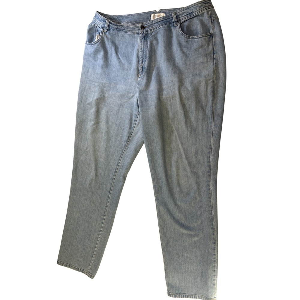 CJ Banks Light Wash Straight Leg‎ Jeans Womens 18W High Rise Light Blue Denim